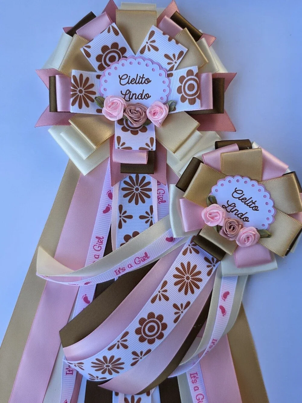Cielito Lindo Pink & Ivory  Mum/mom To Be Pin/baby Shower Corsage